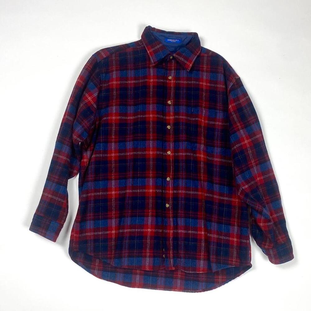 Pendleton Blue & Red Button Up - image 1